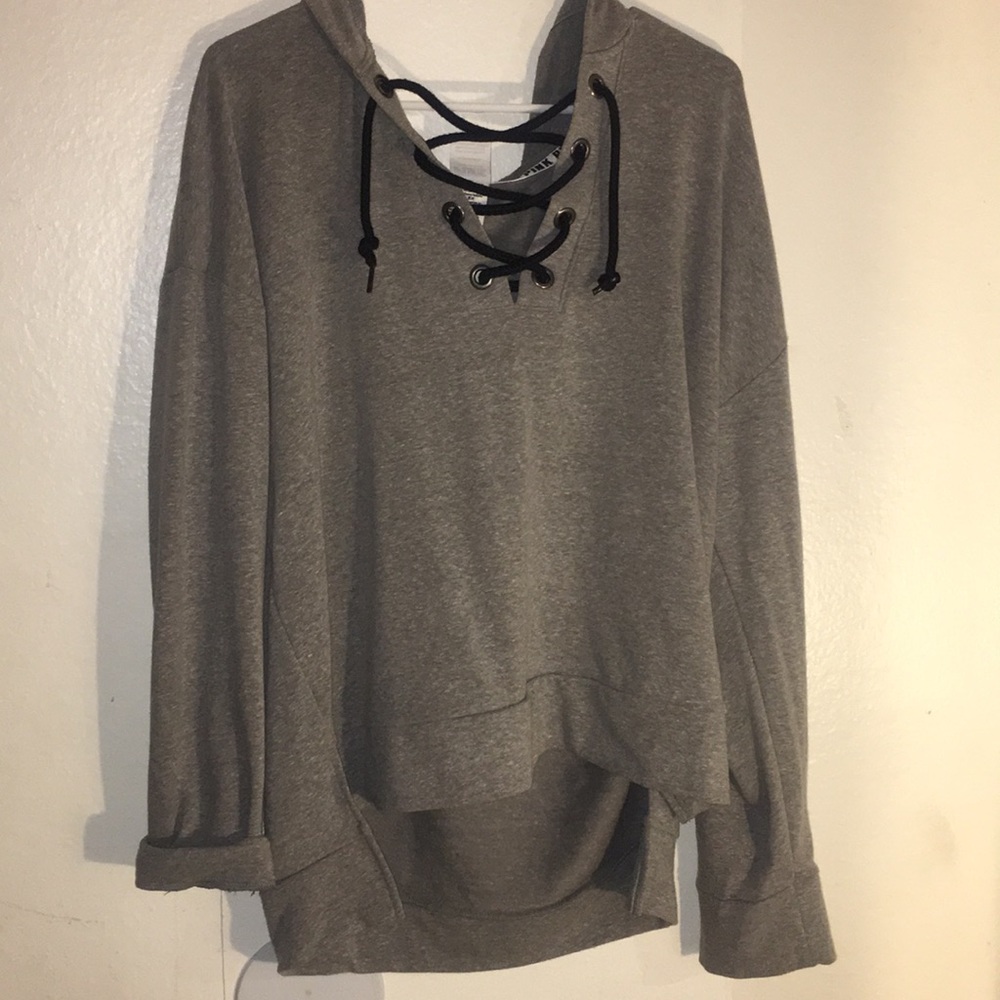 Gray hoodie from pink